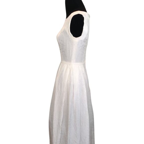 Vintage 1960s white light brocade gown maxi dress prom wedding size small - Picture 5 of 6